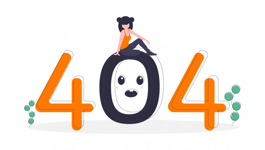 woman sitting on top of a 404 warning