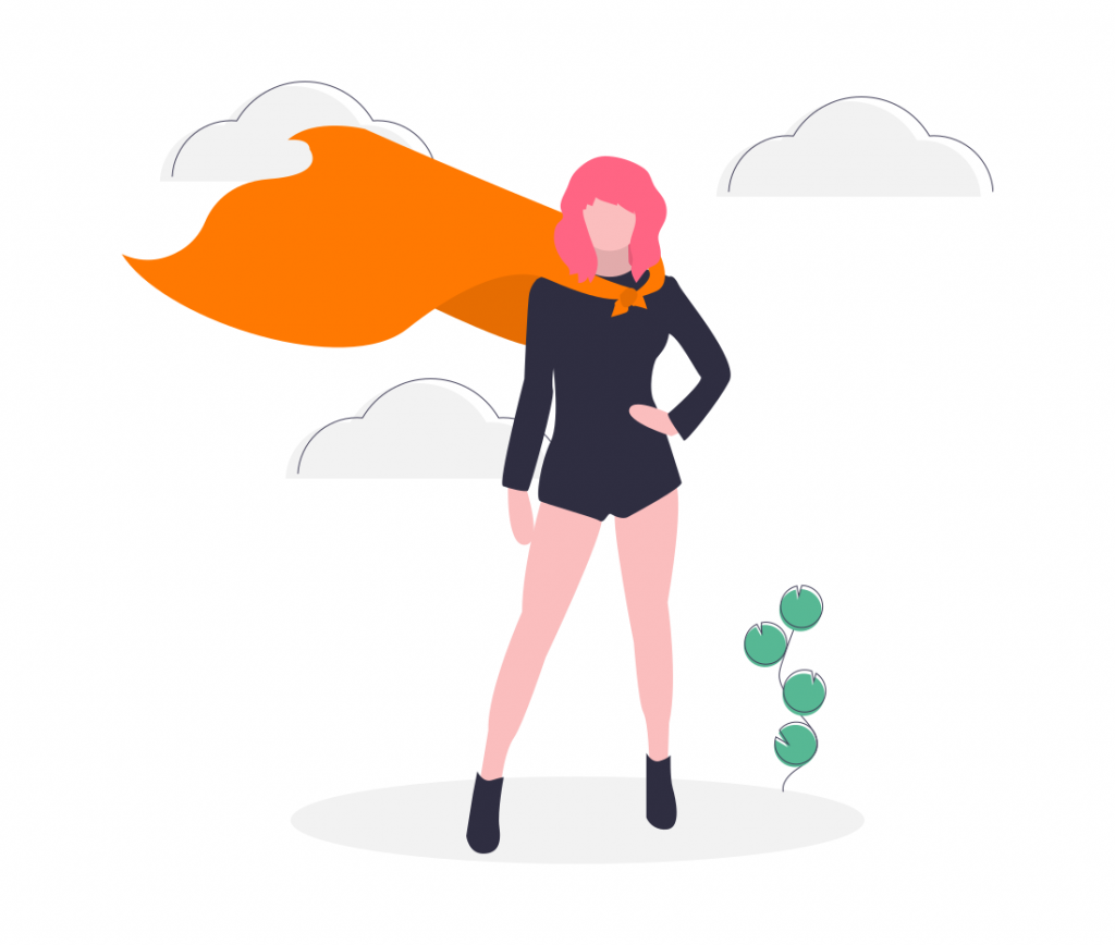 woman in a superhero cape