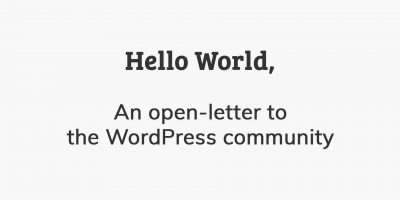An open letter to the WordPress community
